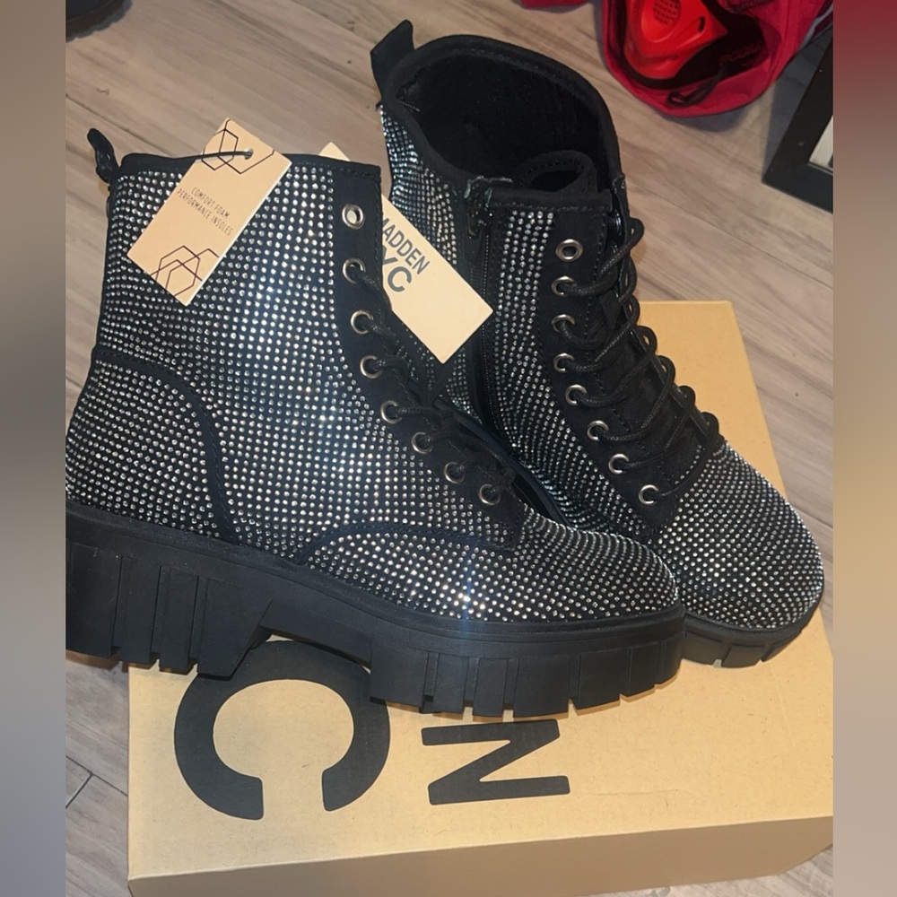 Madden NYC women’s Rhinestone boots.